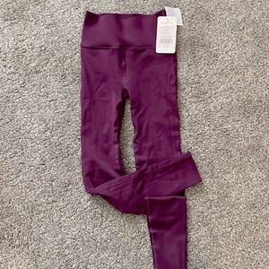 high waisted net fabletics purple